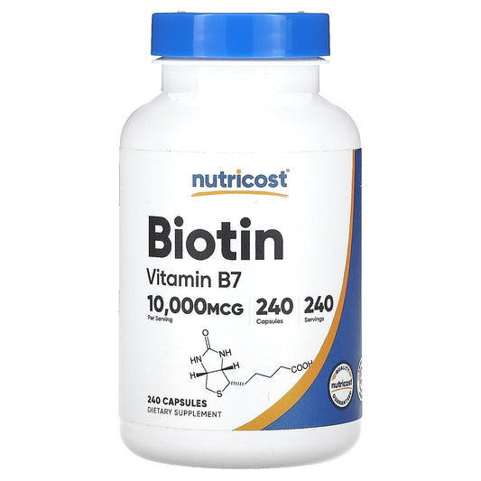 Nutricost, Biotin, 10,000 mcg, 240 Capsules - Medaid International