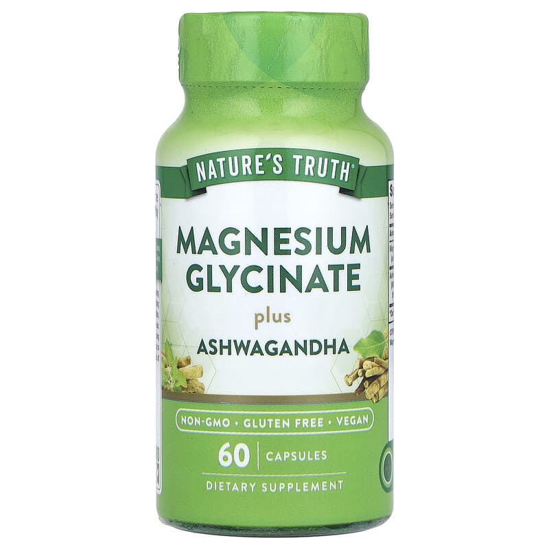 Nature's Truth, Magnesium Glycinate Plus Ashwagandha, 60 Capsules - Medaid International
