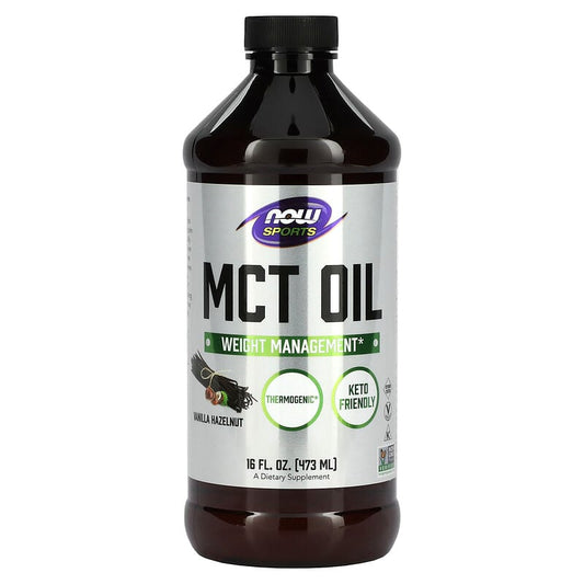 NOW Foods, Sports, MCT Oil, Vanilla Hazelnut, 473 ml - Medaid International
