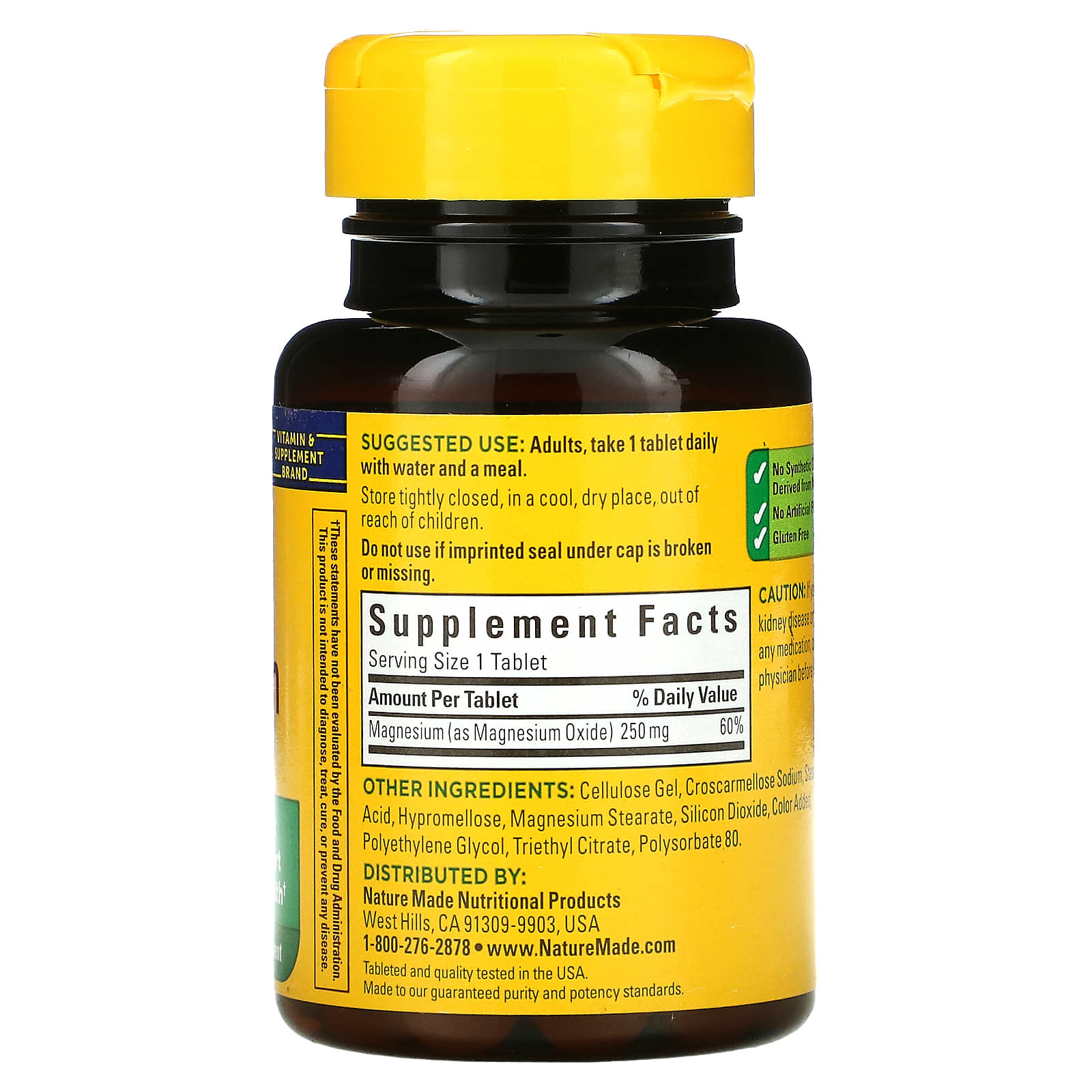 Nature Made, Magnesium, 250 mg, 100 Tablets - Medaid International