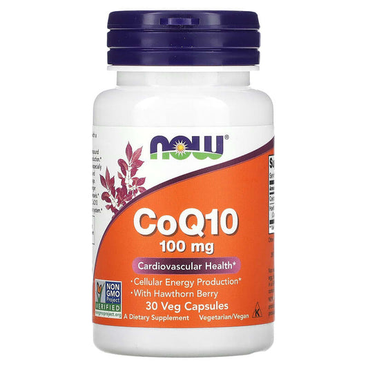 NOW Foods, CoQ10, 100 mg, 30 Veg Capsules - Medaid International