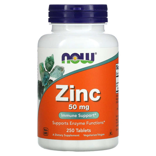 NOW Foods, Zinc, 50 mg, 250 Tablets - Medaid International