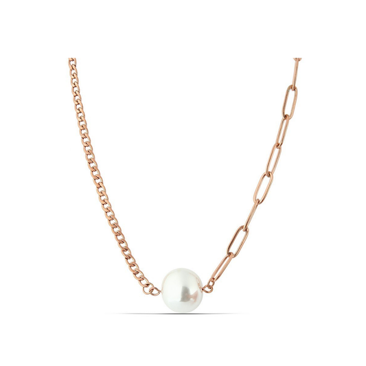 Polo Exchange Pearl Rose Gold Tone Necklace - Medaid International