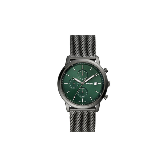 Fossil Minimalist Chronograph Smoke Stainless Steel Mesh Watch - Medaid International