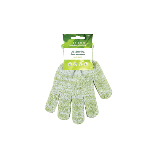 EcoTools Exfoliating Bath & Shower Gloves, Green - Medaid