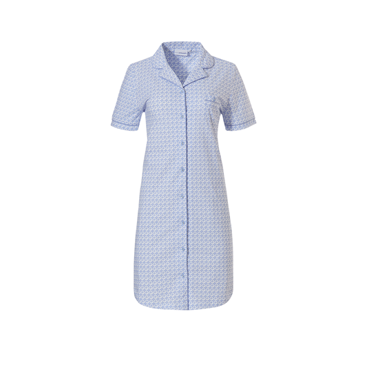 Pastunette Robe Light Blue And White Full Button - Medaid International