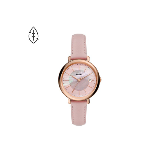 Fossil Jacqueline Solar-Powered Pink Eco Leather Watch - Medaid International