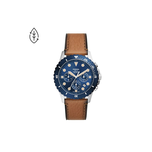Fossil FB-01 Chronograph Tan Eco Leather Watch - Medaid International