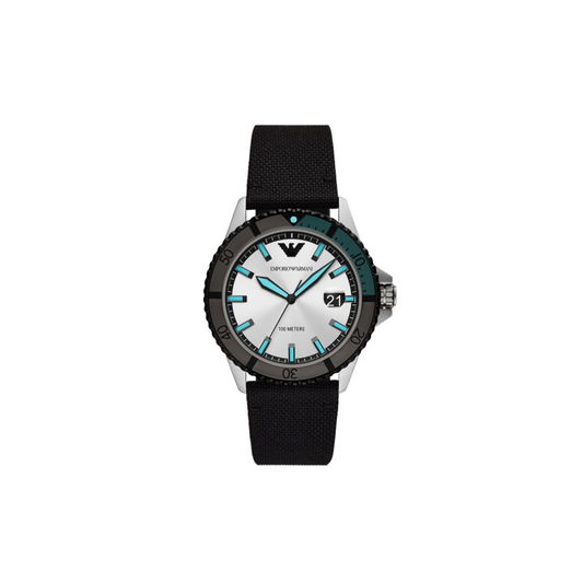 Emporio Armani Three-Hand Date Black rPET Watch - Medaid