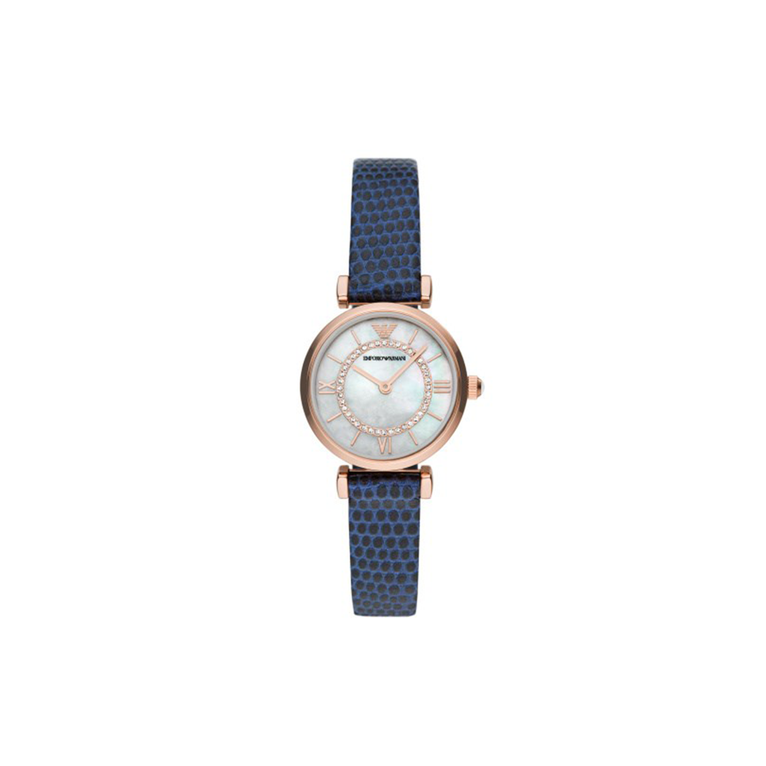 Emporio Armani Two-Hand Blue Leather Watch - Medaid