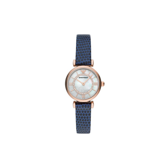 Emporio Armani Two-Hand Blue Leather Watch - Medaid