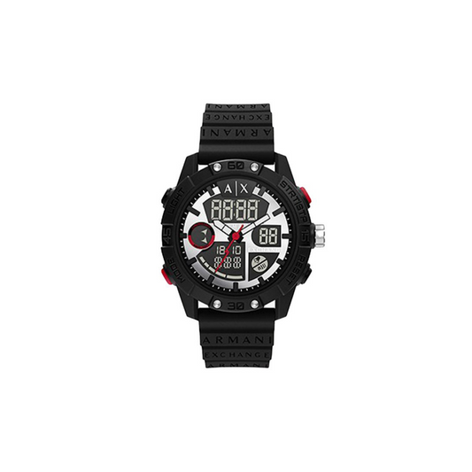 Armani Exchange Analog-Digital Black Silicone Watch - Medaid