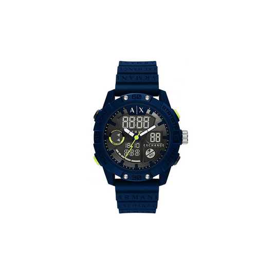 Armani Exchange Analog-Digital Blue Silicone Watch - Medaid