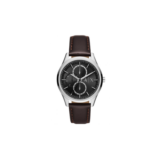Armani Exchange Dante Stainless Steel Brown Leather Watch - Medaid