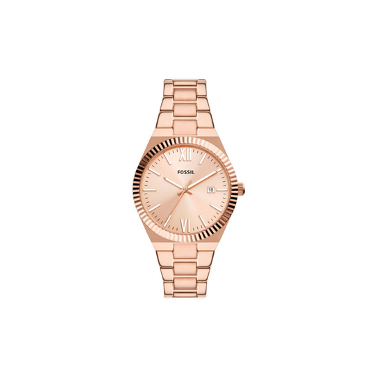 Fossil Scarlette Three-Hand Date Rose Gold-Tone Stainless Steel Watch - Medaid International