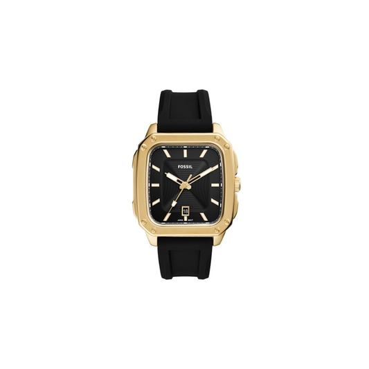 Fossil Inscription Three-Hand Date Black Silicone Watch - Medaid International
