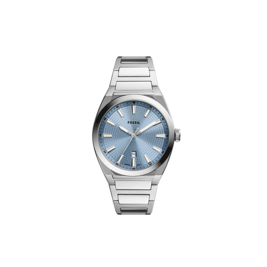 Fossil Everett Three-Hand Date Stainless Steel Blue Dial Watch - Medaid International
