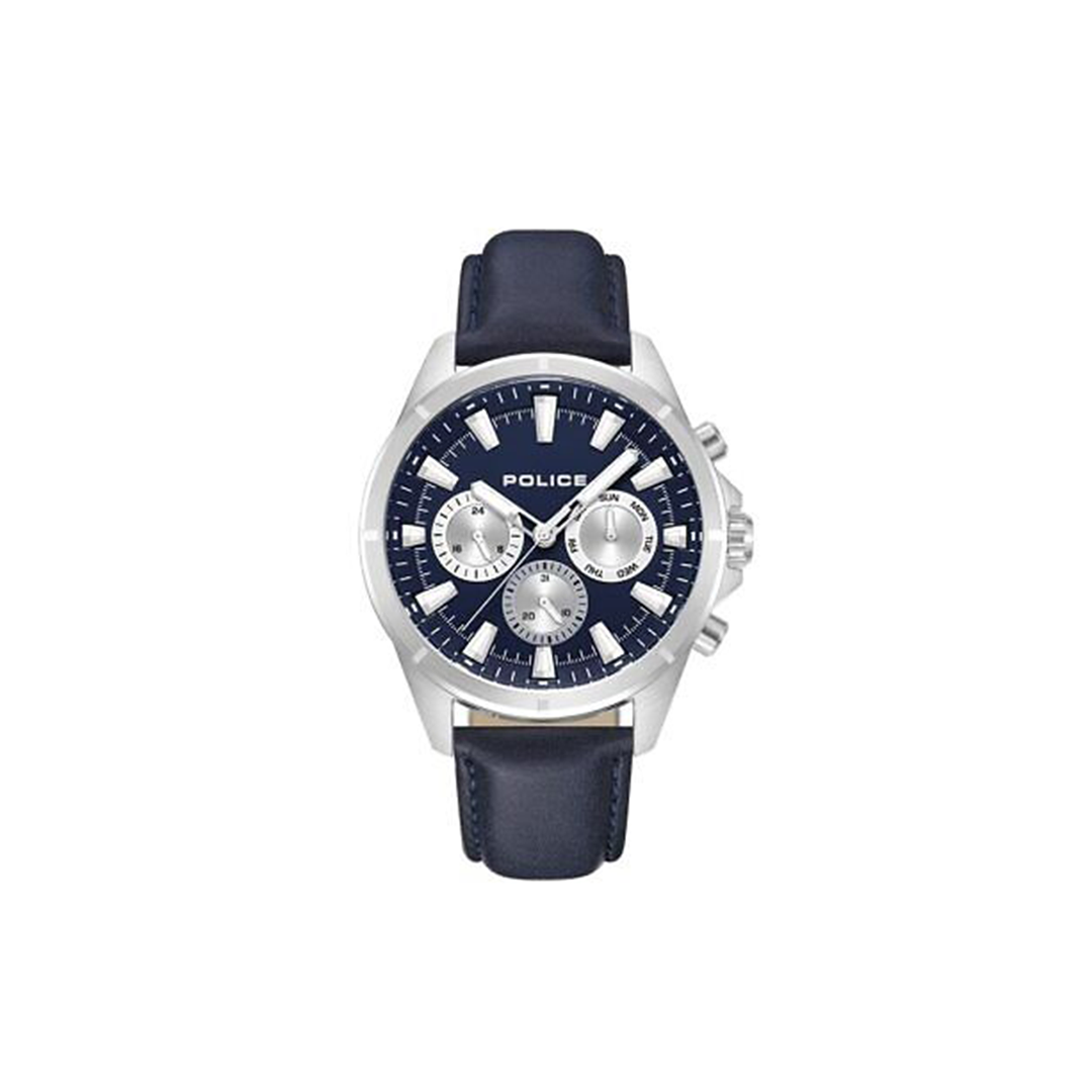 Police Malawi Stainless Steel Leather Watch PEWJF0005803 - Medaid