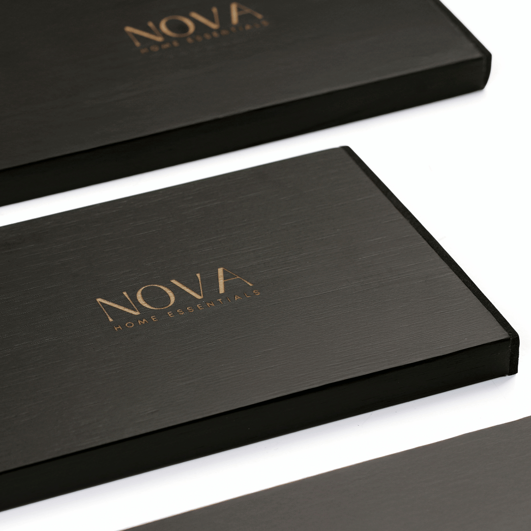 Wide Black Bamboo Adjustable Drawer Dividers (Pack of 4)