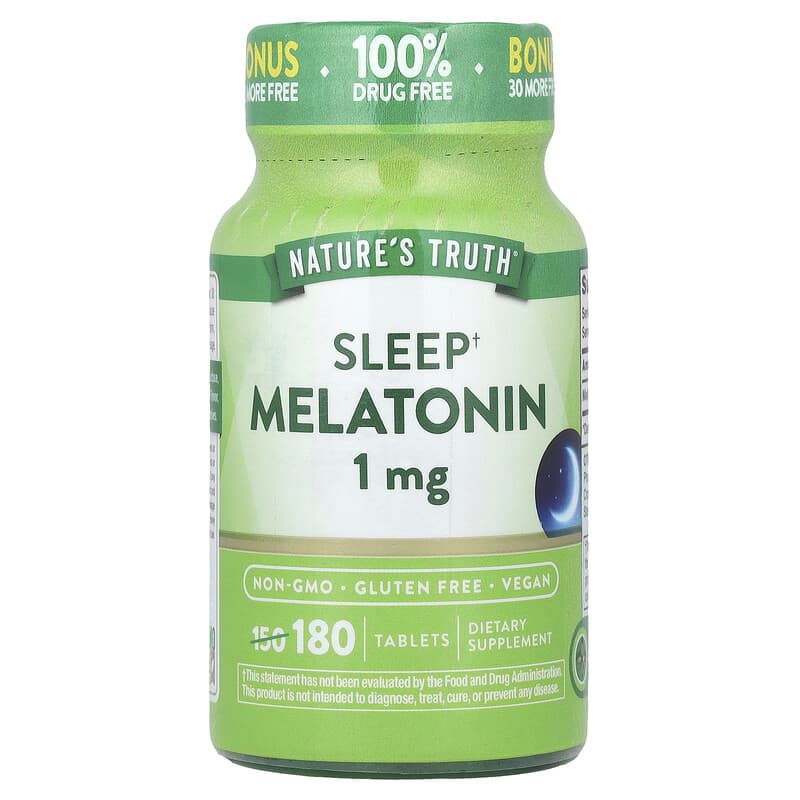 Nature's Truth, Sleep Melatonin, 1 mg, 180 Tablets - Medaid International
