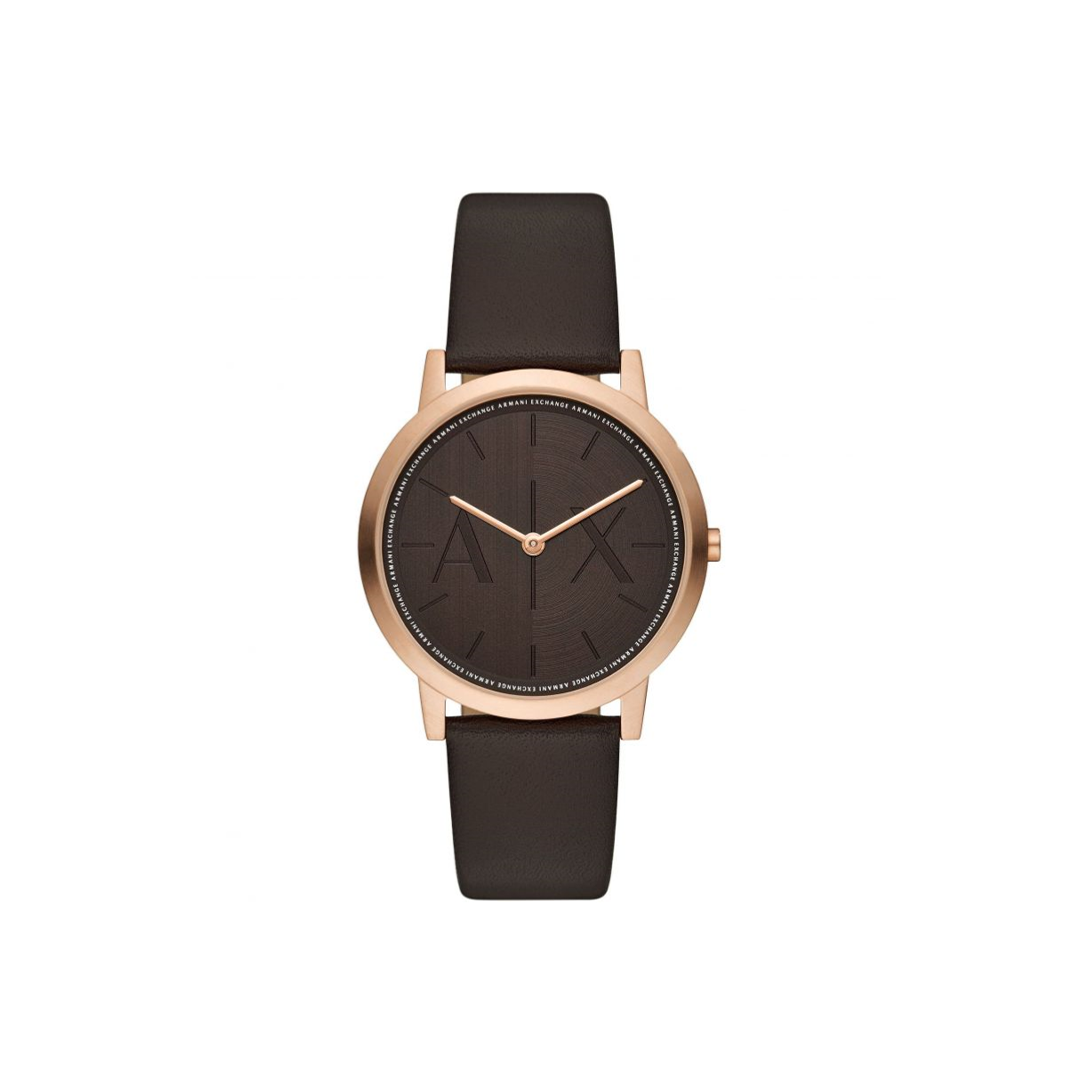 Armani Exchange Brown Leather Watch, AX2873 - Medaid