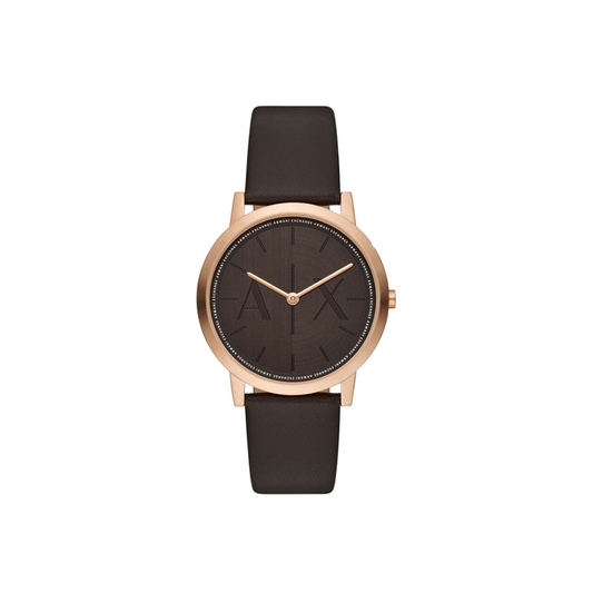 Armani Exchange Brown Leather Watch, AX2873 - Medaid