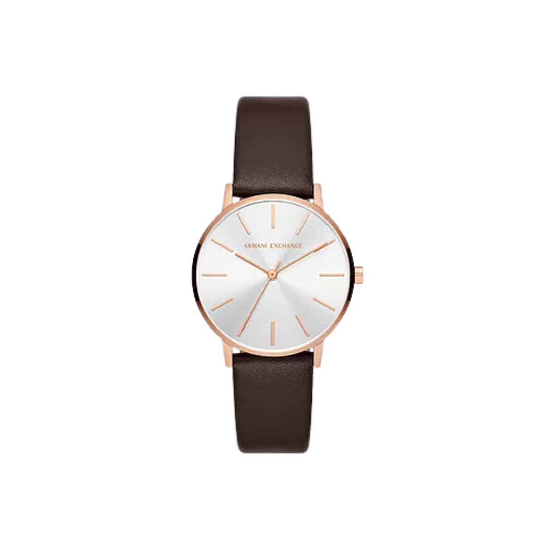 Armani Exchange Brown Leather Watch, AX5592 - Medaid