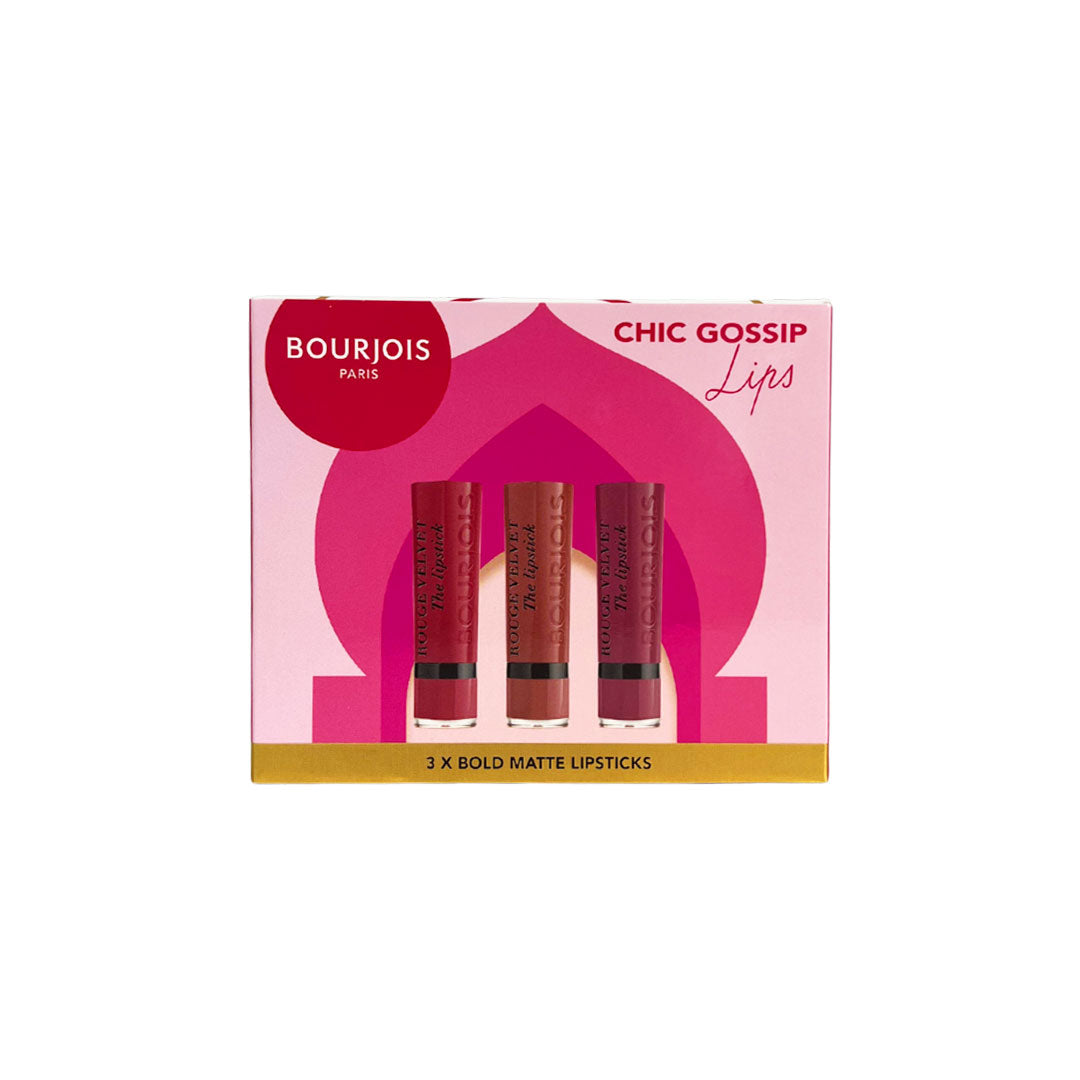 Bourjois Chic Gossip Lips, 3 Bold Matte Lipsticks - Medaid