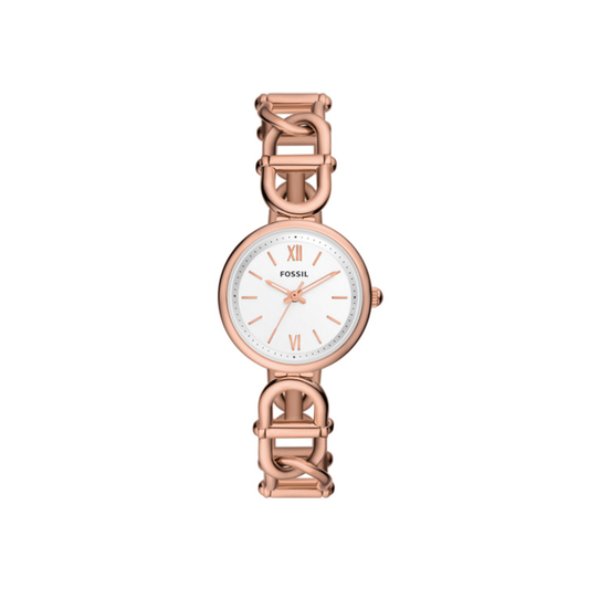 Fossil Carlie Three-Hand Rose Gold-Tone Stainless Steel Watch - Medaid International