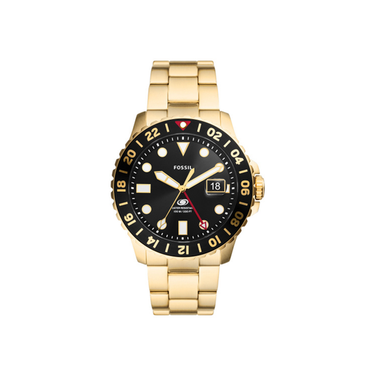 Fossil Blue GMT Gold-Tone Stainless Steel Watch - Medaid International