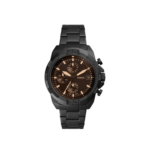 Fossil Bronson Chronograph Black Stainless Steel Watch - Medaid International