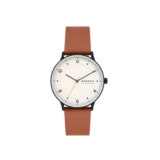 Skagen Riis Three-Hand Medium Brown Leather Watch - Medaid International