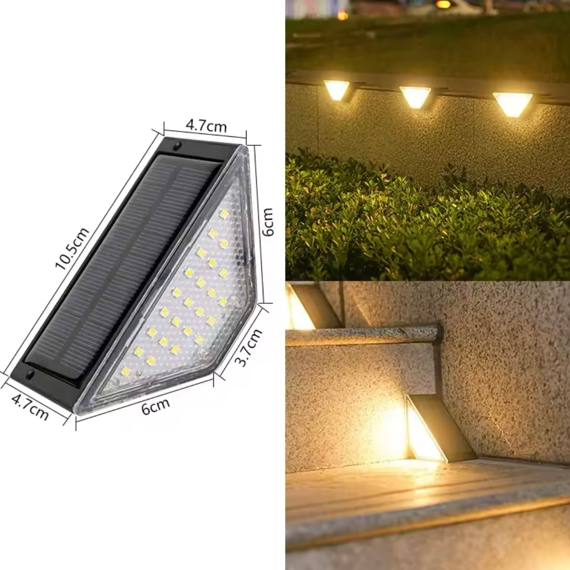 2 Led Triangle Solar Step Light Outdoor Waterproof IP67 Solar - Medaid International