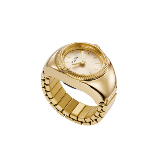 Fossil Watch Ring Two-Hand Gold-Tone Stainless Steel - Medaid International