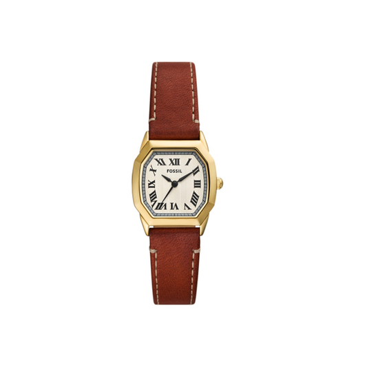 Fossil Harlow Three-Hand Medium Brown Leather Watch - Medaid International