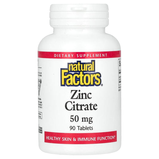 Natural Factors, Zinc Citrate, 50 mg, 90 Tablets - Medaid International