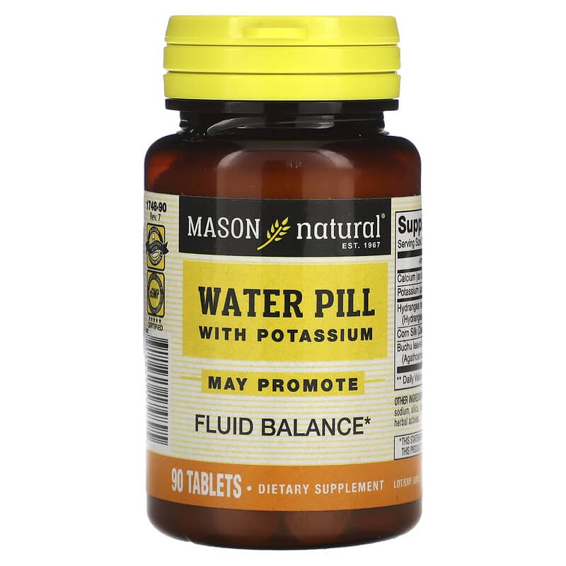 Mason Natural, Water Pill with Potassium, 90 Tablets - Medaid International