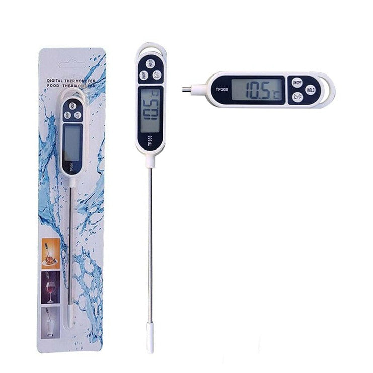 Digital Meat Thermometer, Instant Read Food Thermometer with Backlight LCD Screen, Long Probe & Auto On/Off, Meat Thermometer Probe for Kitchen, BBQ, Water, Milk, Cooking Food (White) - Medaid