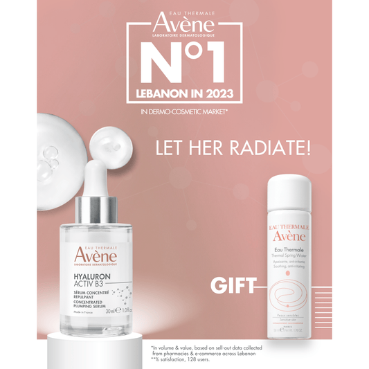 Avene Hyaluron Activ B3, Plumping Serum 30 ml + Free Avene Thermal Spring Water 50 ml - Medaid - Lebanon