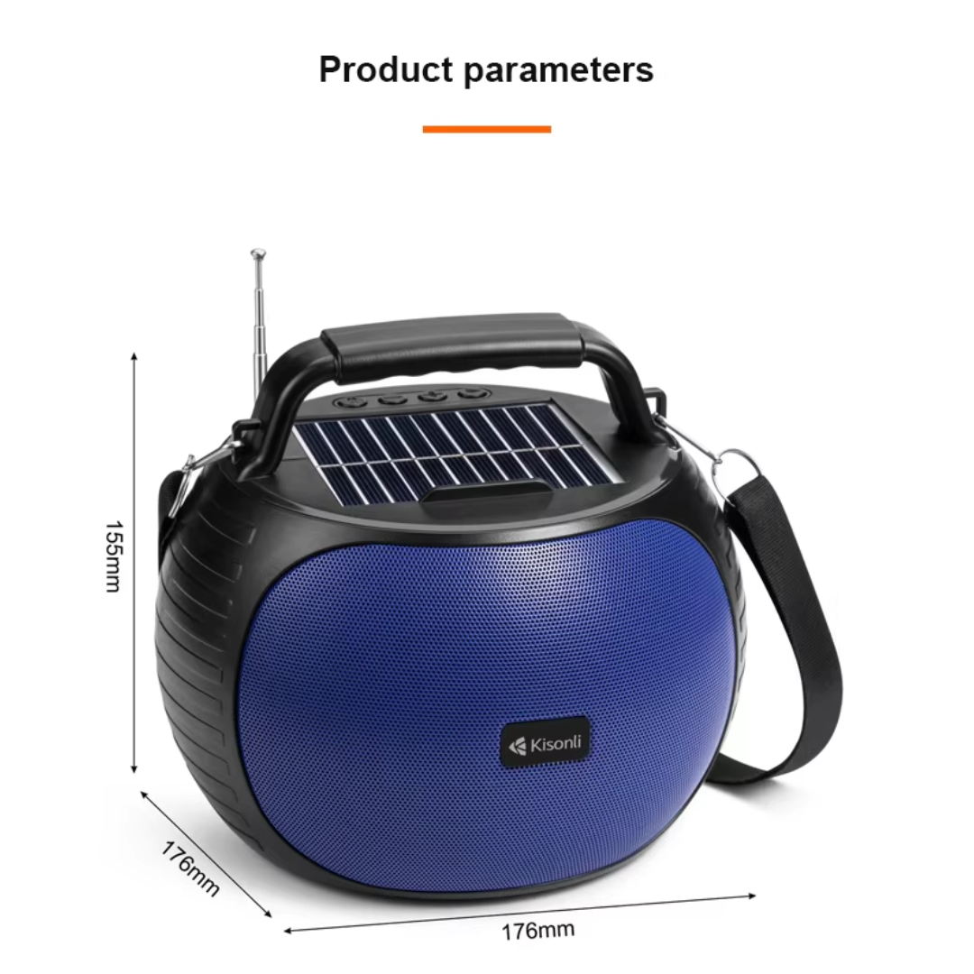 Kisonli SC22 Portable 10W Solar Power Stereo Speaker - Medaid International