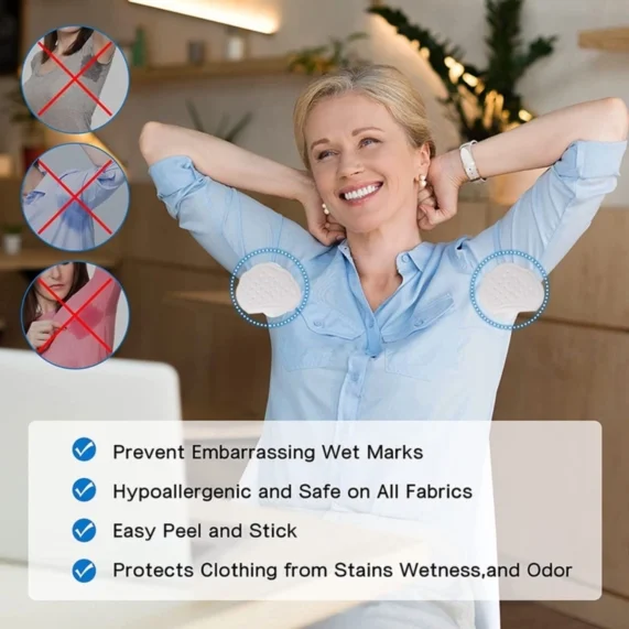 Disposable Underarm Sweat Pads, Odor-Blocking Protection - Medaid International
