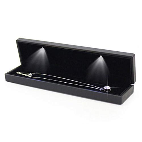 Yuyte - LED Light Ring Box, 4 Colors Fashionable Illuminated Jewelry Display Case