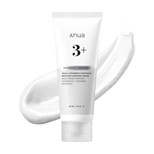 ANUA 3 Ceramide Panthenol Moisture Barrier Cream, Hydrating Face Moisturizer for Normal Skin, Panthenol, Ceramide, Centella for Skin Barrier Non Comedogenic, Korean Skincare (100ml/ 3.38 fl. oz.)|B0DCBPWGBS