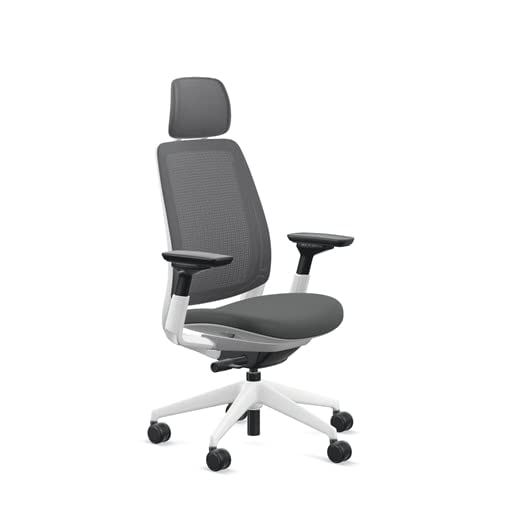Steelcase Series 2 Office Chair with Headrest, Seagull Frame, Air Back and 3D Microknit Cogent Connect Licorice - Medaid International