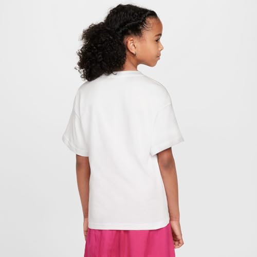 Nike Unisex Kid's Big Girls' Club Essential T-Shirt, White - Medaid International