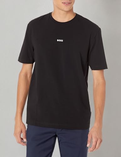 BOSS Mens Center Logo Regular Fit T Shirt T Shirt, Basic Black, 3X Large US - Medaid International
