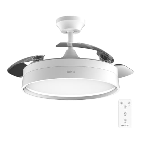 Cecotec - EnergySilence Aero 4200 Ceiling Fan with Retractable Blades, 30W DC Motor, Remote Control, 6 Speeds