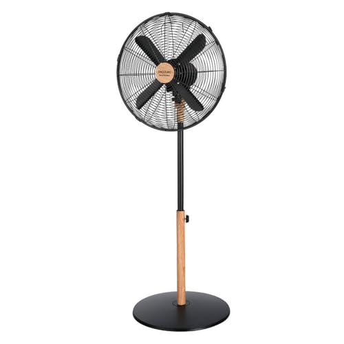 Cecotec - EnergySilence 600 Pedestal Fan, 50W, Wood Finish, 3 Speeds, Oscillation