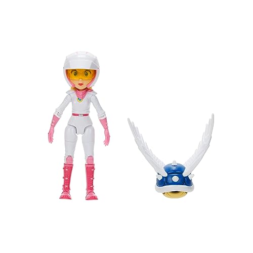 Unknown - Super Mario Bros Movie Peach Action Figure, 5", Motorcycle Gear with Blue Shell