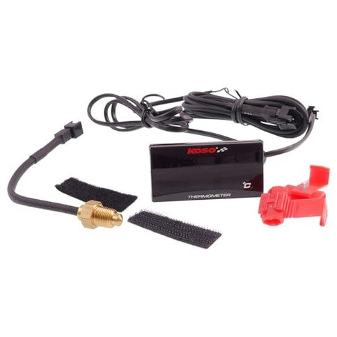 KOSO Digital Thermometer - Super Slim, Dual Display for Oil and Water Temperature, Red LED